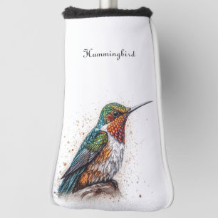 Jewelled Hummingbird Serenade, custom Golf Head Cover