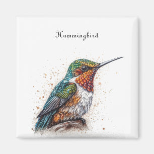 Jewelled Hummingbird Serenade, custom Magnet