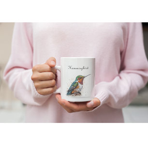 Jewelled Hummingbird Serenade, custom Two-Tone Coffee Mug