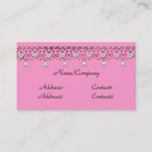 Jewelled Lace Pink Business Card
