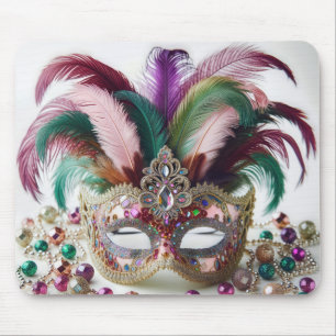 Jewelled Mardi Gras Mask Mouse Pad