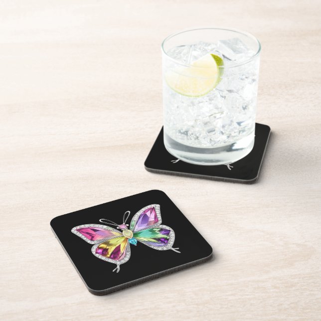 Jewelled Rainbow Crystal Butterfly Coaster (Right Side)