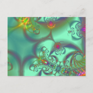 Jewelled Staircase - Abstract Emerald Kaleidoscope Postcard