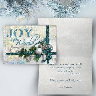 Jewelled Teal and Silver Christmas Card