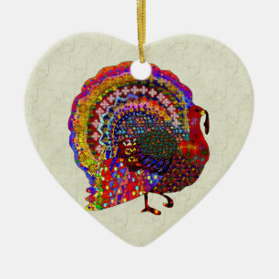 Jewelled Turkey Ceramic Tree Decoration