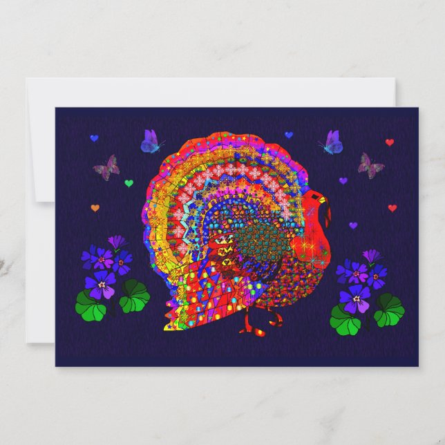Jewelled Turkey Invitation (Front)