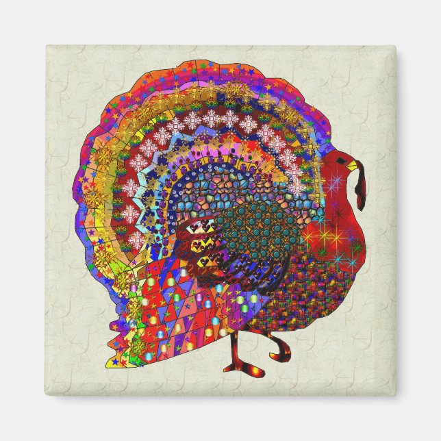 Jewelled Turkey Magnet (Front)