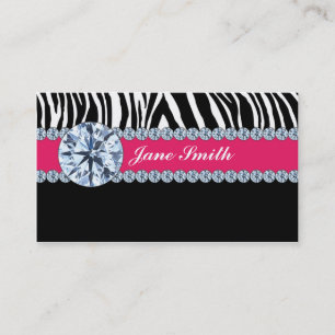 Jeweller Jewellery Zebra Print Diamond Sparkle Business Card
