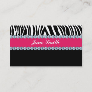 Jeweller Jewellery Zebra Print Diamond Sparkle Business Card