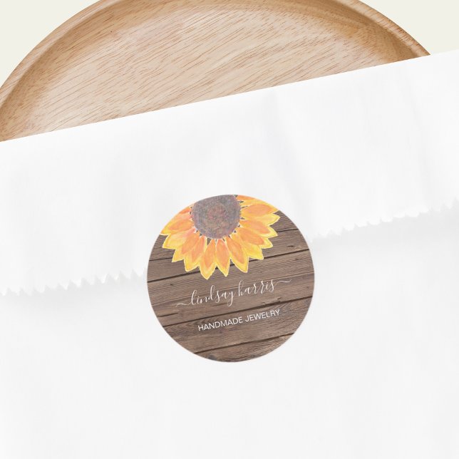 Jeweller's Sunflower Barn Wood Classic Round Sticker (Creator Uploaded)