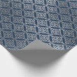 Jewellery Arabesque Moroccan Blue Navy Silver Wrapping Paper<br><div class="desc">Minimalism and Elegance 
Glam and Chic Delicate Wrapping Paper</div>