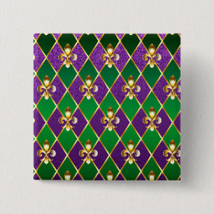 Jewellery Background Mardi Gras 15 Cm Square Badge