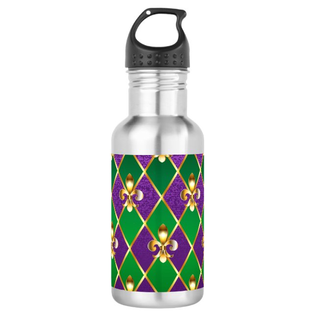 Jewellery Background Mardi Gras 532 Ml Water Bottle (Front)