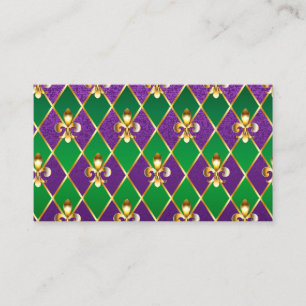 Jewellery Background Mardi Gras Advice Card