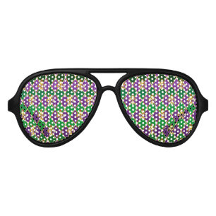 Jewellery Background Mardi Gras Aviator Sunglasses