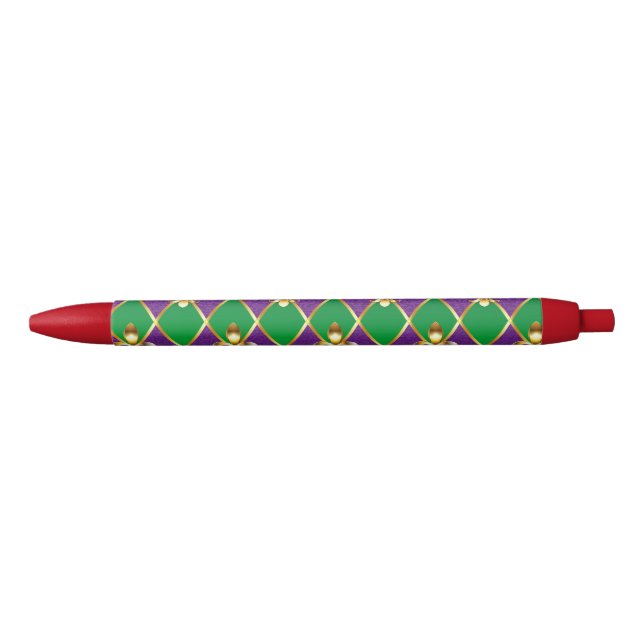 Jewellery Background Mardi Gras Black Ink Pen (Front)