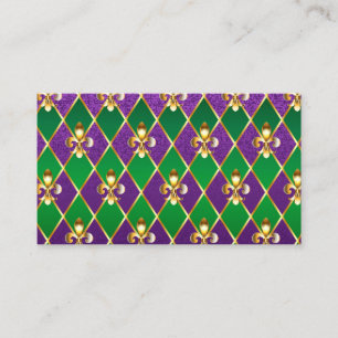 Jewellery Background Mardi Gras Business Card