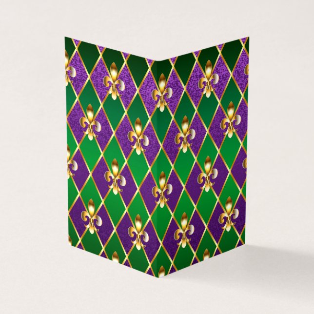 Jewellery Background Mardi Gras Business Card (Outside)