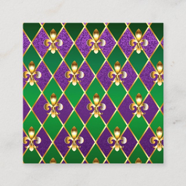 Jewellery Background Mardi Gras Calling Card (Front)