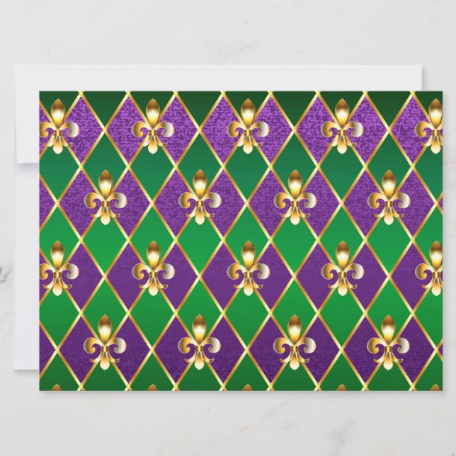 Jewellery Background Mardi Gras Card (Front)