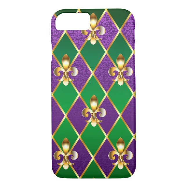 Jewellery Background Mardi Gras Case-Mate iPhone Case (Back)