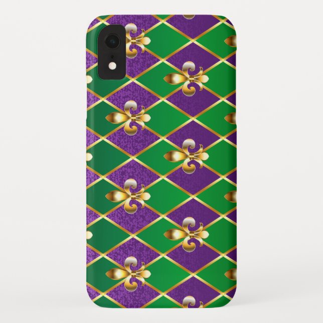 Jewellery Background Mardi Gras Case-Mate iPhone Case (Back)