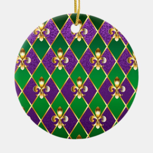 Jewellery Background Mardi Gras Ceramic Tree Decoration (Front)
