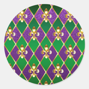 Jewellery Background Mardi Gras Classic Round Sticker