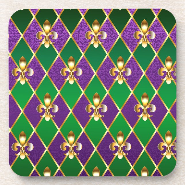 Jewellery Background Mardi Gras Coaster (Front)