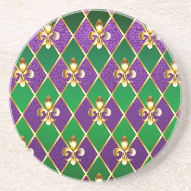 Jewellery Background Mardi Gras Coaster (Front)