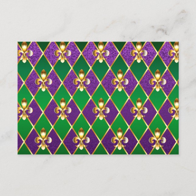 Jewellery Background Mardi Gras Enclosure Card (Front)