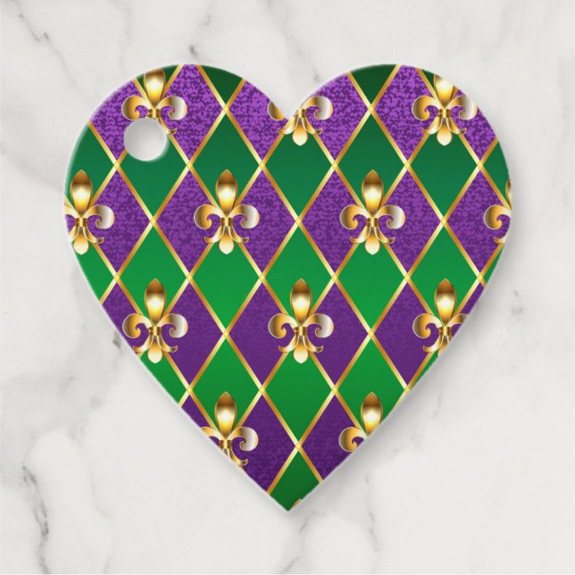 Jewellery Background Mardi Gras Favour Tags (Front)
