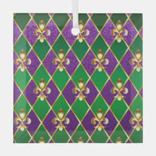 Jewellery Background Mardi Gras Glass Tree Decoration