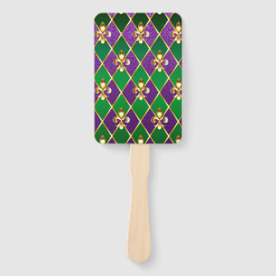 Jewellery Background Mardi Gras Hand Fan