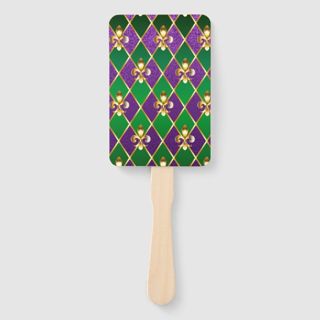 Jewellery Background Mardi Gras Hand Fan (Front)