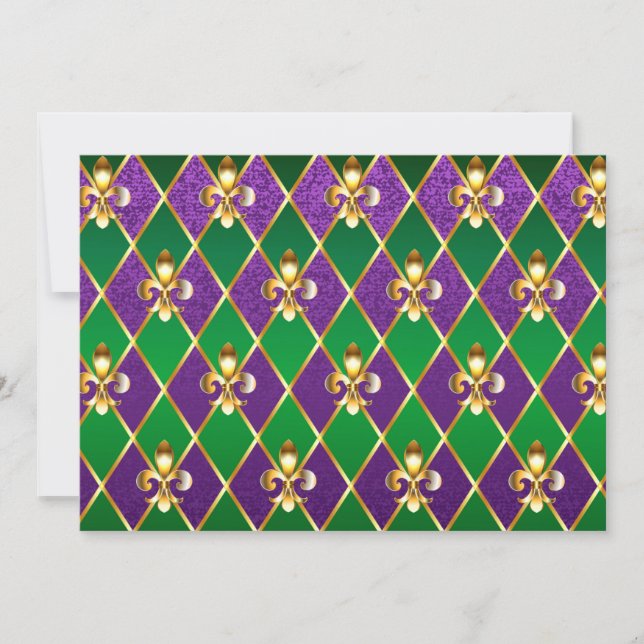 Jewellery Background Mardi Gras Invitation (Front)