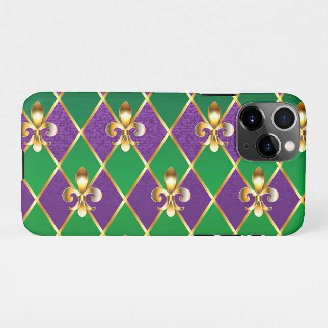 Jewellery Background Mardi Gras iPhone Case (Back Horizontal)