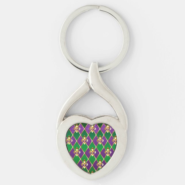 Jewellery Background Mardi Gras Key Ring (Front)