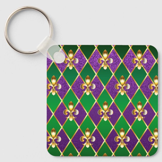 Jewellery Background Mardi Gras Key Ring (Front)
