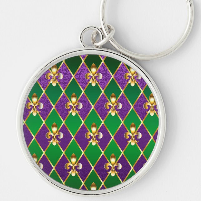 Jewellery Background Mardi Gras Key Ring (Front)