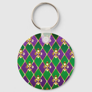 Jewellery Background Mardi Gras Key Ring