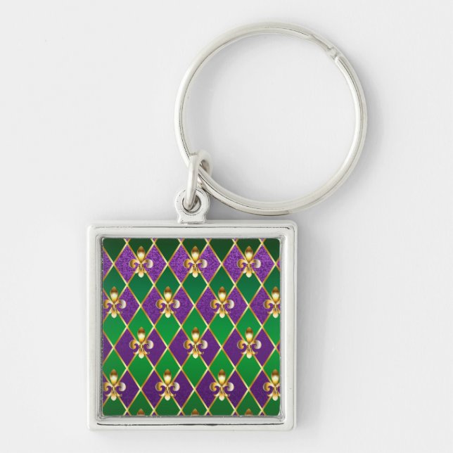Jewellery Background Mardi Gras Key Ring (Front)