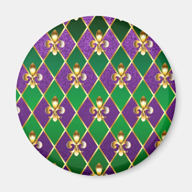 Jewellery Background Mardi Gras Magnet (Front)