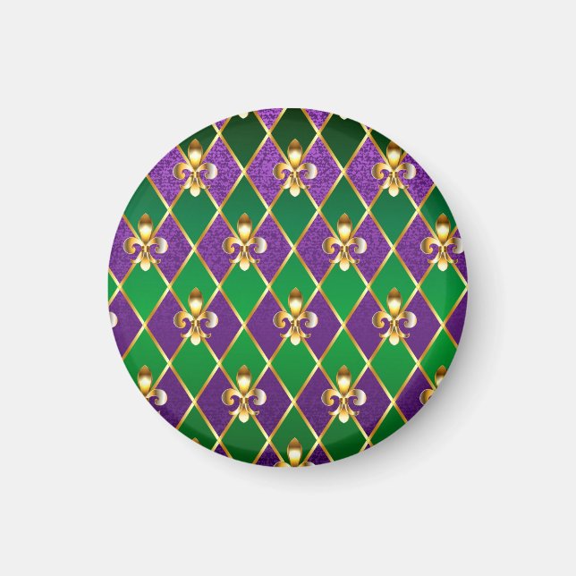 Jewellery Background Mardi Gras Magnet (Front)
