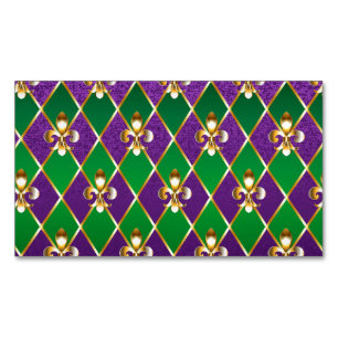 Jewellery Background Mardi Gras Magnetic Business Card
