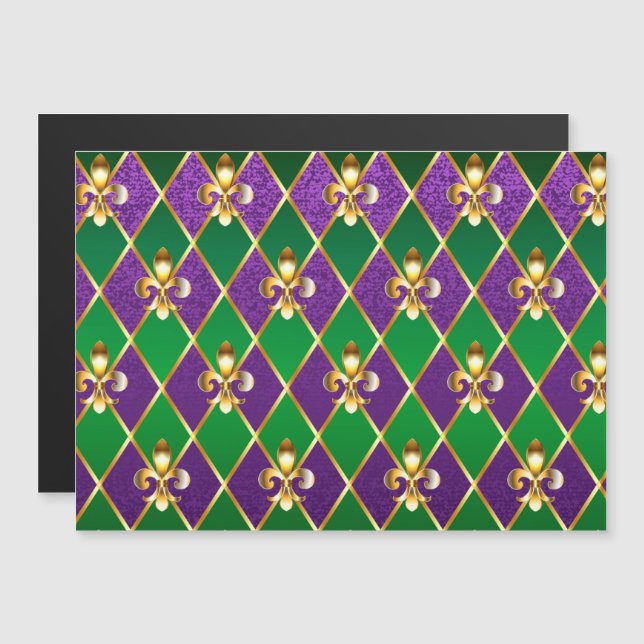 Jewellery Background Mardi Gras Magnetic Invitation (Front/Back)