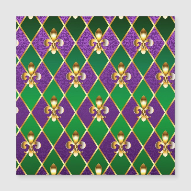 Jewellery Background Mardi Gras Magnetic Invitation (Front)