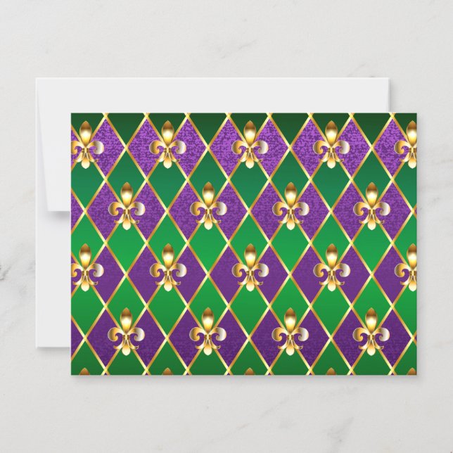 Jewellery Background Mardi Gras Magnetic Invitation (Front)