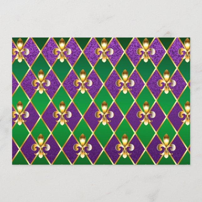 Jewellery Background Mardi Gras Menu (Front)