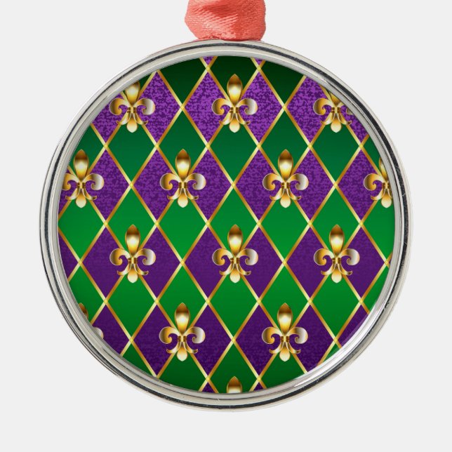 Jewellery Background Mardi Gras Metal Tree Decoration (Front)